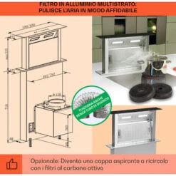 Klarstein Royal Flush Downdraft Cappa Aspirante 430 M³/h 60 Cm -Negozio Di Elettrodomestici 13295971 5