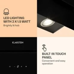 Klarstein Aurica 60 - Cappa Aspirante, 60 Cm, 600 M³/h, LED, Touch, Vetro -Negozio Di Elettrodomestici 13296033 5