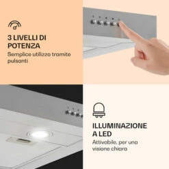 Klarstein Zarah 90 - Cappa Aspirante, 90 Cm, Capacità Aspirante: 600 M³/h, LED, Acciaio Inox -Negozio Di Elettrodomestici 13296139 3