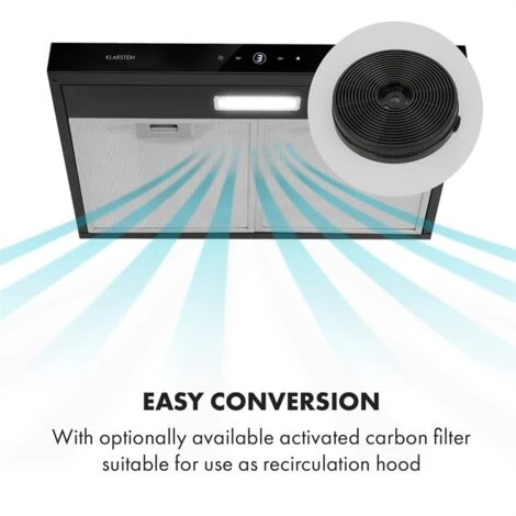 Klarstein Contempo Neo Cappa Sottopensile 60cm 175m³/h Inox Acrilico Nero 5 Klarstein Contempo Neo Cappa Sottopensile 60cm 175m³/h Inox Acrilico Nero - immagine 3