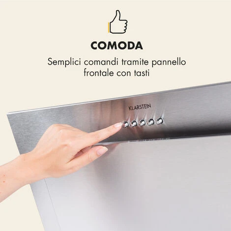 Klarstein Athena - Cappa Aspirante, 60 Cm, Capacità Aspirante: 350 M³/h, LED, Acciaio Inox 5 Klarstein Athena - Cappa Aspirante, 60 Cm, Capacità Aspirante: 350 M³/h, LED, Acciaio Inox - immagine 3