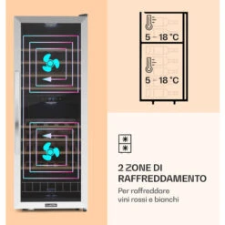 Klarstein Vinamour 54 Duo - Frigorifero Per Vini, 2 Zone, 148 Litri, 54 Bottiglie, Display Touch 9 Klarstein Vinamour 54 Duo - Frigorifero Per Vini, 2 Zone, 148 Litri, 54 Bottiglie, Display Touch -Negozio Di Elettrodomestici 14061804 3