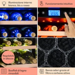 Klarstein Vinovilla 42 Twin Built-In Duo Frigovino A Due Zone 126l 42 Bott. 3 Colori Vetro 11 Klarstein Vinovilla 42 Twin Built-In Duo Frigovino A Due Zone 126l 42 Bott. 3 Colori Vetro -Negozio Di Elettrodomestici 14061924 5
