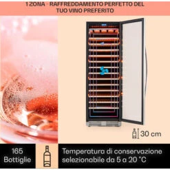 Klarstein Vinovilla Grande 165 Built-in Uno - Frigorifero Per Vini, 425 L, 165 Bottiglie, Luce A 3 Colori, Sportello In Vetro 9 Klarstein Vinovilla Grande 165 Built-in Uno - Frigorifero Per Vini, 425 L, 165 Bottiglie, Luce A 3 Colori, Sportello In Vetro -Negozio Di Elettrodomestici 14061926 3