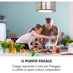 Klarstein Tron Ambience Cappa A Isola Ø38cm Ricircolo 540m³/h LED Acciaio Inox -Negozio Di Elettrodomestici 14061982 4
