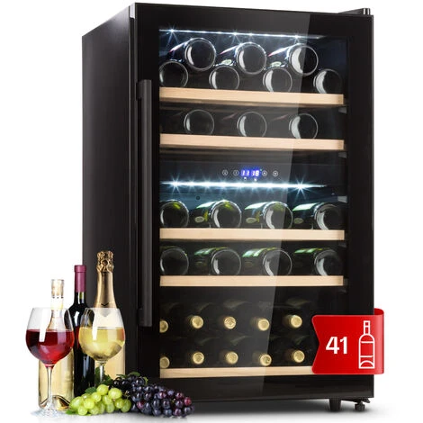 Klarstein Barossa 40 Duo - Frigorifero Per Vini, 2 Zone, 41 Bottiglie, Porta Di Vetro, Touch, LED 3 Klarstein Barossa 40 Duo - Frigorifero Per Vini, 2 Zone, 41 Bottiglie, Porta Di Vetro, Touch, LED