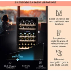 Klarstein Barossa 40 Duo - Frigorifero Per Vini, 2 Zone, 41 Bottiglie, Porta Di Vetro, Touch, LED 10 Klarstein Barossa 40 Duo - Frigorifero Per Vini, 2 Zone, 41 Bottiglie, Porta Di Vetro, Touch, LED -Negozio Di Elettrodomestici 14062027 4