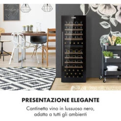 Klarstein Barossa 77 Duo Cantinetta Vino 2 Zone 191 L 77 Fl. Touch LED Nero -Negozio Di Elettrodomestici 14062032 2