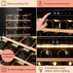 Klarstein Barossa 77 Duo Cantinetta Vino 2 Zone 191 L 77 Fl. Touch LED Nero -Negozio Di Elettrodomestici 14062032 5