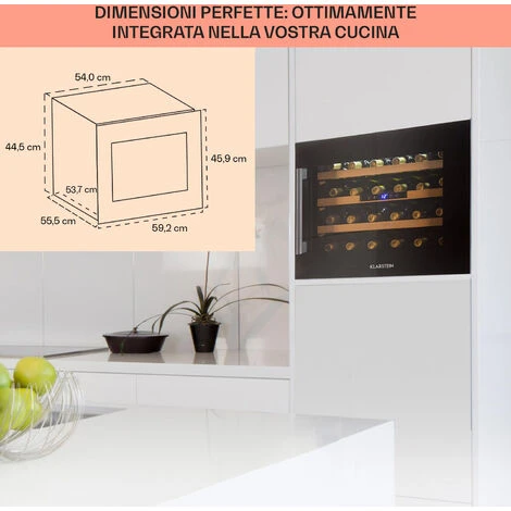 Klarstein Vinsider 24 Built-In Uno Onyx Exition Frigorifero Per Vini Da Incasso 24 Bottiglie 57 L 7 Klarstein Vinsider 24 Built-In Uno Onyx Exition Frigorifero Per Vini Da Incasso 24 Bottiglie 57 L - immagine 5