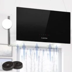 Klarstein Kronleuchter L Cappa A Isola 60cm Scarico: 590m³/h LED Touch Nero