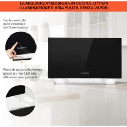 Klarstein Kronleuchter L Cappa A Isola 60cm Scarico: 590m³/h LED Touch Nero -Negozio Di Elettrodomestici 14062087 4