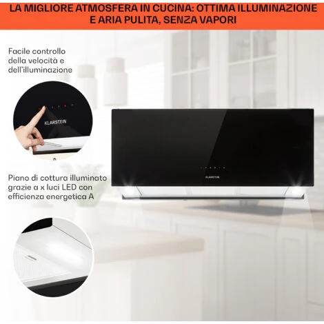 Klarstein Kronleuchter XL Cappa A Isola 90cm Scarico: 590m³/h LED Touch Nero 6 Klarstein Kronleuchter XL Cappa A Isola 90cm Scarico: 590m³/h LED Touch Nero - immagine 4