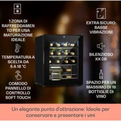Klarstein Shiraz 16 Uno - Frigorifero Per Vini, 42 L, Pannello Di Controllo Touch, 131 W, 5-18°C -Negozio Di Elettrodomestici 14062195 2