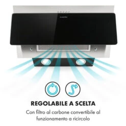 Klarstein Alessia Cappa Aspirante Inclinata 350 M³/h Push Control Nero -Negozio Di Elettrodomestici 14062201 4