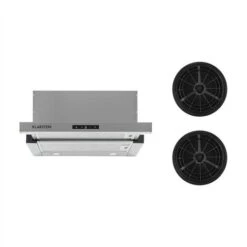 Klarstein Vinea Cappa Aspirante Set Di Ricircolo 60 Cm 610 M³/h Filtro A Carbone Attivo Argento