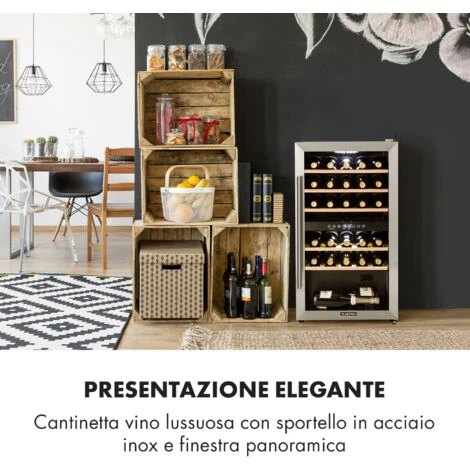 Klarstein Vinamour 29 Duo - Frigorifero Per Vini, 2 Zone, 80 L/29 Bottiglie, 5-22°C, Touch 4 Klarstein Vinamour 29 Duo - Frigorifero Per Vini, 2 Zone, 80 L/29 Bottiglie, 5-22°C, Touch - immagine 2