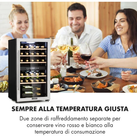 Klarstein Vinamour 29 Duo - Frigorifero Per Vini, 2 Zone, 80 L/29 Bottiglie, 5-22°C, Touch 6 Klarstein Vinamour 29 Duo - Frigorifero Per Vini, 2 Zone, 80 L/29 Bottiglie, 5-22°C, Touch - immagine 4