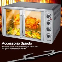 Forno Fornetto Elettrico Ventilato 55 Lt 2200 W Luce Doppia Porta Girarrosto 9 Forno Fornetto Elettrico Ventilato 55 Lt 2200 W Luce Doppia Porta Girarrosto -Negozio Di Elettrodomestici 15920728 3