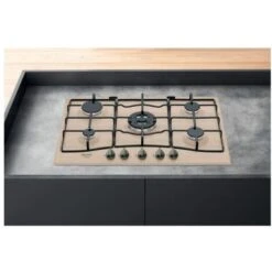 Hotpoint Ariston PCN 750 T (AV)R/HA Piano Cottura A Gas 5 Zone 75 Cm Avena -Negozio Di Elettrodomestici 16507986 5