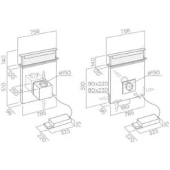 Elica PANDORA GME BL/A/90 Cappa Aspirante Down Draft Motore Esterno 90 Cm Nero PRF0120981 (MOTORE DA ACQUISTARE SEPARATAMENTE) -Negozio Di Elettrodomestici 16517678 2