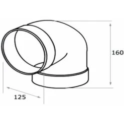 TUBO CAPPA ASPIRANTE CUCINA Curva Rotonda 90° Ø 125 Mm F 124 -Negozio Di Elettrodomestici 18220008 2