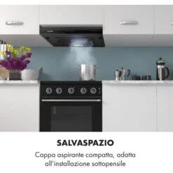 Klarstein Capannina Cappa Sottopensile 60cm 166m³/h LED Acciaio Inox Nero 8 Klarstein Capannina Cappa Sottopensile 60cm 166m³/h LED Acciaio Inox Nero -Negozio Di Elettrodomestici 18618347 2