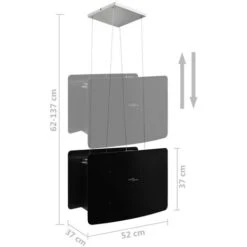 Cappa Da Cucina Ad Isola Sospesa LCD Sensore In Vetro Temperato VidaXL -Negozio Di Elettrodomestici 18956903 3