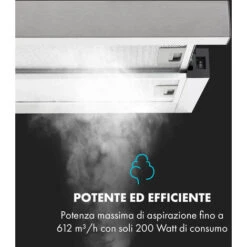 Klarstein Viola Cappa Aspirante Acciaio Inox 59,6 Cm 612m³/h Classe A Argento -Negozio Di Elettrodomestici 20154985 4