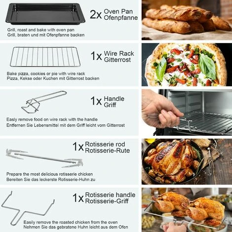 Nova Forno Elettrico 48 L Con 6 Modalità Di Cottura Con Girarrosto Teglia E Griglia 7 Nova Forno Elettrico 48 L Con 6 Modalità Di Cottura Con Girarrosto Teglia E Griglia - immagine 5