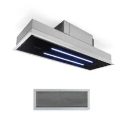 Klarstein High Line Cappa A Soffitto 77cm 410 M3/h 75W 3 Livelli Telecomando Nero