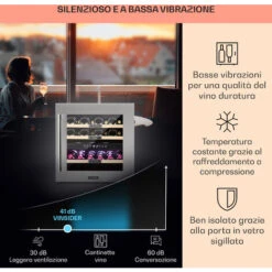 Klarstein Vinsider 36 Frigorifero Per Vini, 2 Zone Di Raffreddamento, 5-22°C, 85l, Acciaio Inossidabile -Negozio Di Elettrodomestici 22853950 4