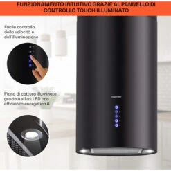Klarstein Klarstein Beretta Cappa Aspirante A Isola Ø35cm A Ricircolo 650m³/h LED Nero -Negozio Di Elettrodomestici 22853997 4