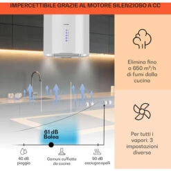 Klarstein Beretta Cappa Aspirante A Isola Ø35cm A Ricircolo 650m³/h LED Bianco 9 Klarstein Beretta Cappa Aspirante A Isola Ø35cm A Ricircolo 650m³/h LED Bianco -Negozio Di Elettrodomestici 22854001 3