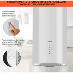 Klarstein Beretta Cappa Aspirante A Isola Ø35cm A Ricircolo 650m³/h LED Bianco 10 Klarstein Beretta Cappa Aspirante A Isola Ø35cm A Ricircolo 650m³/h LED Bianco -Negozio Di Elettrodomestici 22854001 4