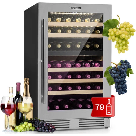 Klarstein Vinovilla 79 Built-In Duo Frigorifero Per Vini A Due Zone, 190l, 79 Bott., Anta In Vetro A 3 Strati 3 Klarstein Vinovilla 79 Built-In Duo Frigorifero Per Vini A Due Zone, 190l, 79 Bott., Anta In Vetro A 3 Strati