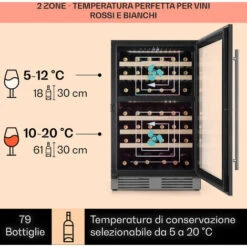 Klarstein Vinovilla 79 Built-In Duo Frigorifero Per Vini A Due Zone, 190l, 79 Bott., Anta In Vetro A 3 Strati 9 Klarstein Vinovilla 79 Built-In Duo Frigorifero Per Vini A Due Zone, 190l, 79 Bott., Anta In Vetro A 3 Strati -Negozio Di Elettrodomestici 22854037 3