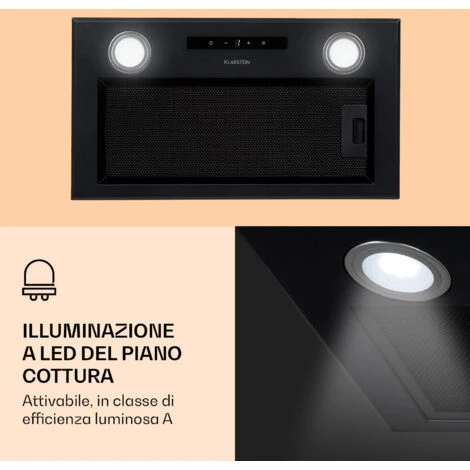 Klarstein Paolo - Cappa Aspirante Da Incasso, 52 Cm, Classe Energetica: A, 593 M³/h, LED Touch 6 Klarstein Paolo - Cappa Aspirante Da Incasso, 52 Cm, Classe Energetica: A, 593 M³/h, LED Touch - immagine 4