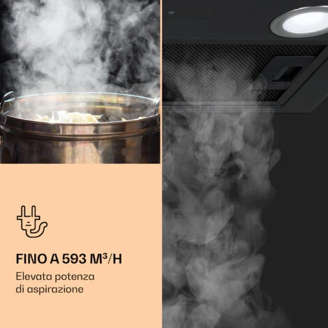 Klarstein Paolo - Cappa Aspirante Da Incasso, 52 Cm, Classe Energetica: A, 593 M³/h, LED Touch 7 Klarstein Paolo - Cappa Aspirante Da Incasso, 52 Cm, Classe Energetica: A, 593 M³/h, LED Touch - immagine 5