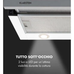 Klarstein Mariana 60 Cappa A Schermo Piatto 500 M³/h Di Scarico LED Bianco -Negozio Di Elettrodomestici 22854200 5