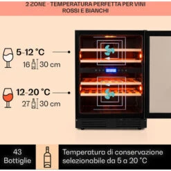 Klarstein Vinovilla 43 Built-In Duo Cantinetta-frigo Per Vini - Onyx Edition - 129l 43 Bottiglie 2 Zone -Negozio Di Elettrodomestici 22854288 3