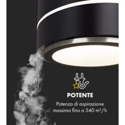Klarstein Tron Ambience Cappa Aspirante A Isola Ø38cm Ricircolo 540m³/h LED Nero 8 Klarstein Tron Ambience Cappa Aspirante A Isola Ø38cm Ricircolo 540m³/h LED Nero -Negozio Di Elettrodomestici 22854332 2