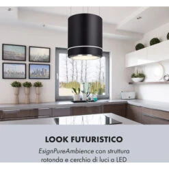 Klarstein Tron Ambience Cappa Aspirante A Isola Ø38cm Ricircolo 540m³/h LED Nero 9 Klarstein Tron Ambience Cappa Aspirante A Isola Ø38cm Ricircolo 540m³/h LED Nero -Negozio Di Elettrodomestici 22854332 3