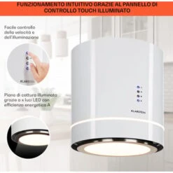 Klarstein Tron Ambience Cappa Aspirante A Isola Ø38cm Ricircolo 540m³/h LED Bianco -Negozio Di Elettrodomestici 22854335 3 1
