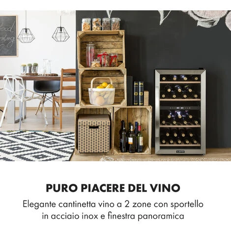 Klarstein Vinamour 45D Frigorifero Per Vini 2 Zone 118 L/45 Bottiglie 5-18 °C Inox 3 Klarstein Vinamour 45D Frigorifero Per Vini 2 Zone 118 L/45 Bottiglie 5-18 °C Inox - immagine 2