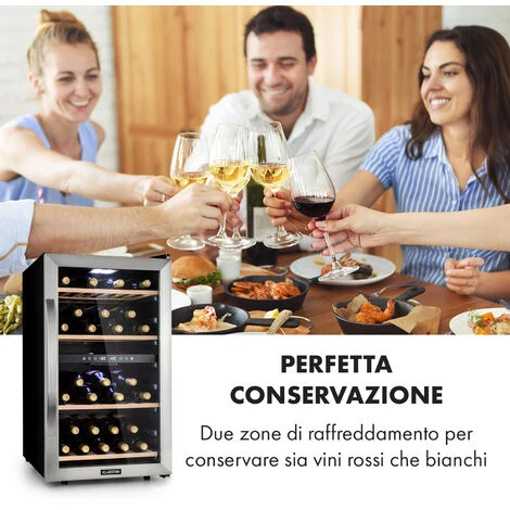 Klarstein Vinamour 45D Frigorifero Per Vini 2 Zone 118 L/45 Bottiglie 5-18 °C Inox 5 Klarstein Vinamour 45D Frigorifero Per Vini 2 Zone 118 L/45 Bottiglie 5-18 °C Inox - immagine 4