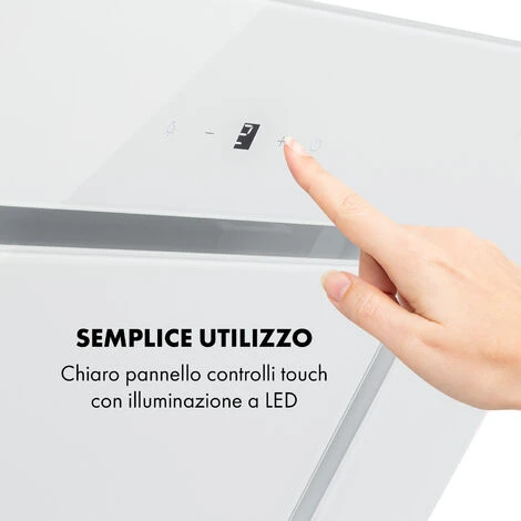 Klarstein Sofia 60 Cappa Aspirante 300 M³/h Touch-Control Frontale In Vetro Bianco 6 Klarstein Sofia 60 Cappa Aspirante 300 M³/h Touch-Control Frontale In Vetro Bianco - immagine 4