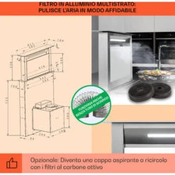 Klarstein Royal Flush Eco Cappa Aspirante, 60 Cm, 576 M³/h, A+ -Negozio Di Elettrodomestici 22854427 5