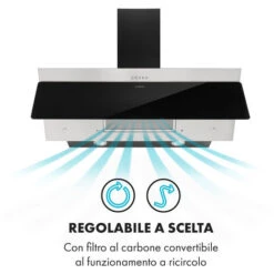 Klarstein Alessia Cappa Aspirante Senza Testa 350 M³/h Push Control Nero -Negozio Di Elettrodomestici 22989881 4