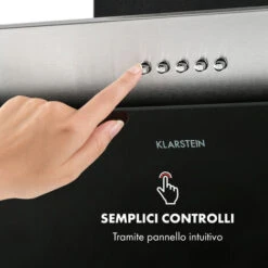 Klarstein Alessia Cappa Aspirante Senza Testa 350 M³/h Push Control Nero -Negozio Di Elettrodomestici 22989881 5